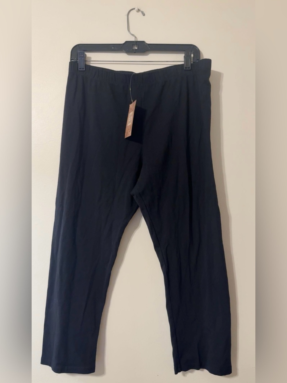 Jess & Jane’s Women’s XL Capri Legging Jet Black NWT Cotton Blend Soft Stretch